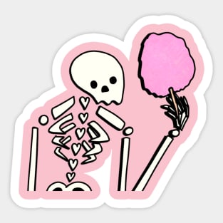 cotton candy skeleton Sticker